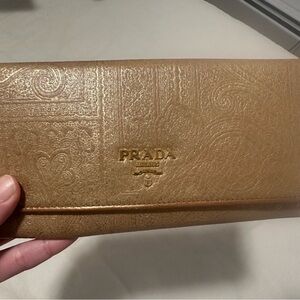 Prada Metallic Gold Embossed Wallet - NEW
